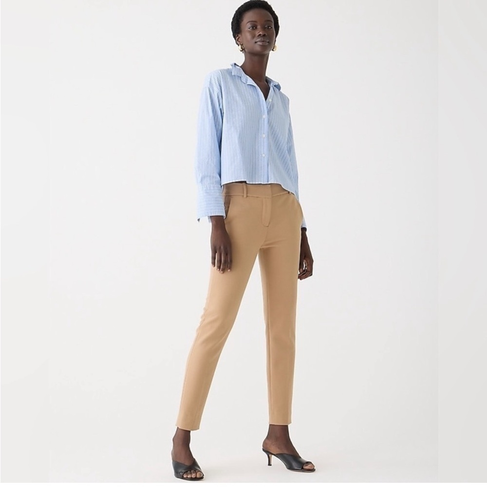 Like new J. Crew Tan Khaki Straight Leg Dress Pants Trousers size 0 cameron pant